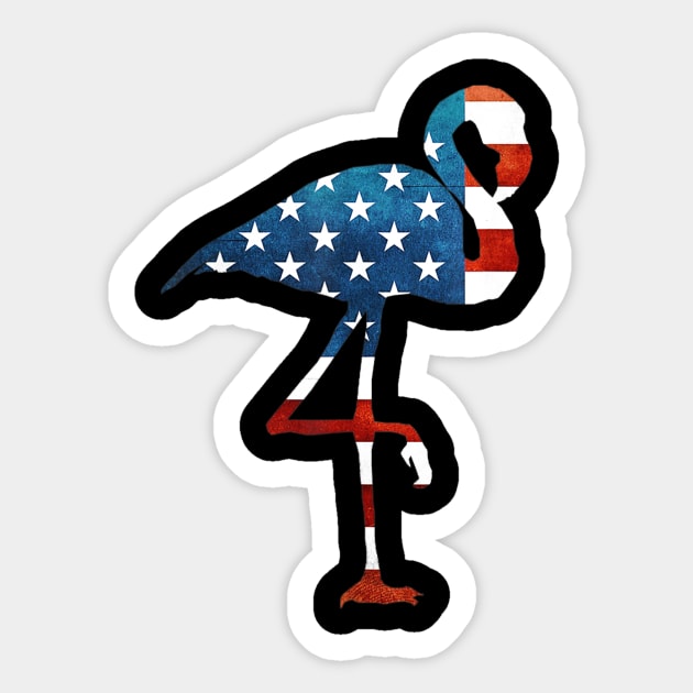 4th of July Flamingo American flag USA Sticker by Haley Tokey